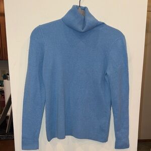 Ann Taylor Light Blue Cashmere Turtleneck Sweater size small